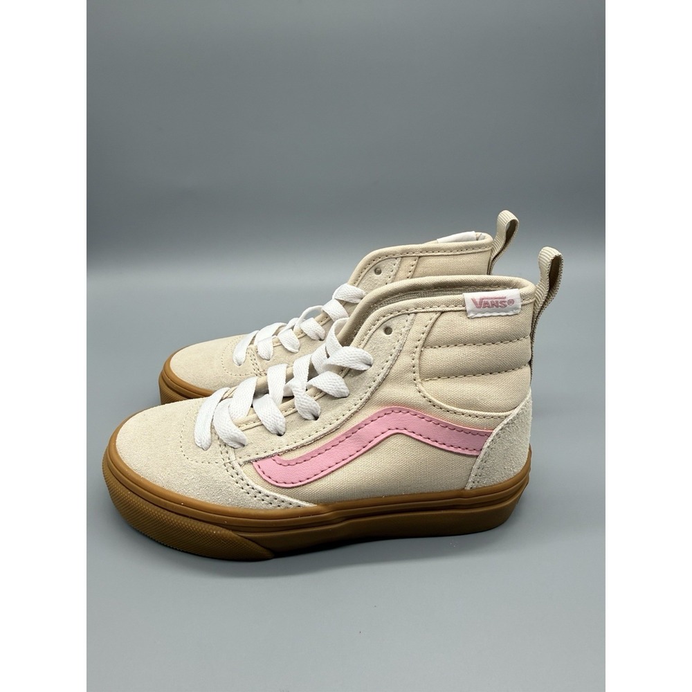 Vans Ashwood Hi Decon Suede/Canvas Oatmeal/Gum Youth 5 Skate School Sneakers - Picture 4 of 9